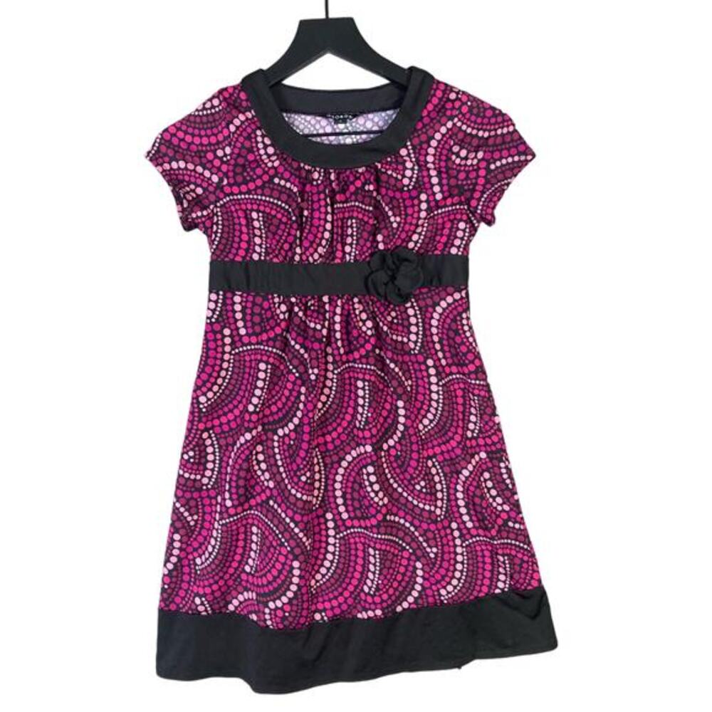 George Girls Size 10 Pink & Black‎ Abstract Geometric Party Dress